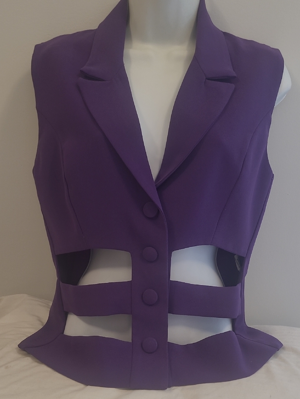 Lenita, Brazilian, Purple Cutout Vest